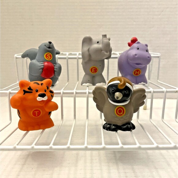 Fisher Price Little People Alphabet Zoo Animals Lot Of 5 Seal, Tiger, Hippo - Picture 1 of 12